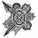 arrow going thru tattoo design idea