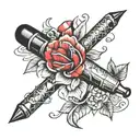 lipstick stick tattoo design idea