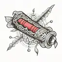 lipstick stick tattoo design idea