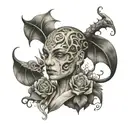 name Alex Inès tattoo design idea