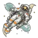 astronaut floating in space tattoo design idea