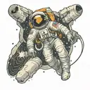 astronaut floating in space tattoo design idea