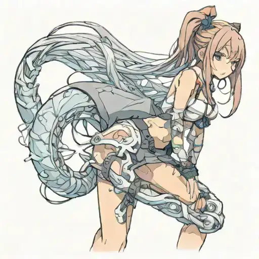 anime girl standing sexy girl tattoo design idea