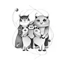 family hugging tattoo design idea