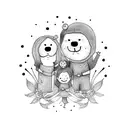 family hugging tattoo design idea