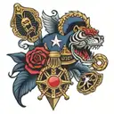 navy, army,and uga tattoo design idea