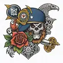 navy, army,and uga tattoo design idea