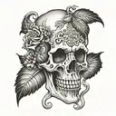 skull soft shading tattoo design idea