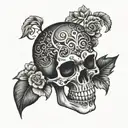 skull soft shading tattoo design idea