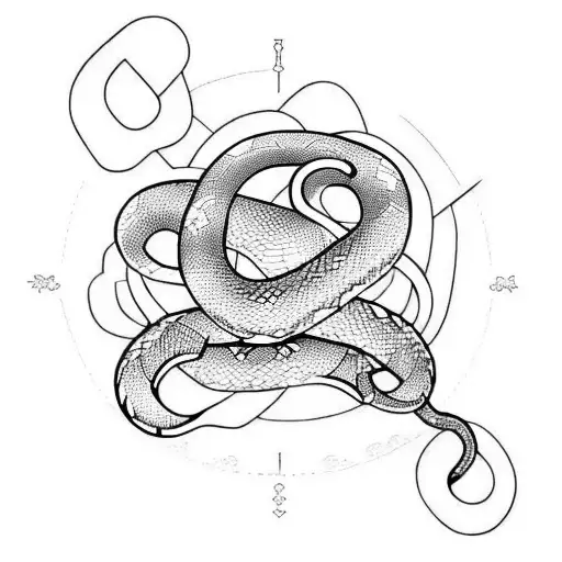 snake wrapped around hand tattoo design idea
