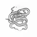 snake wrapped around hand tattoo design idea