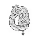 snake wrapped around hand tattoo design idea