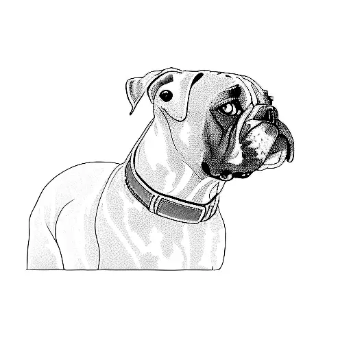boxer dog tattoo design idea