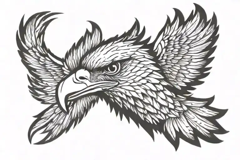 Eagle Wrapping wings around shoulder  tattoo design idea