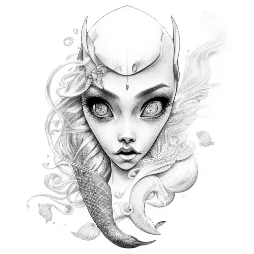 Mermaid tattoo design idea