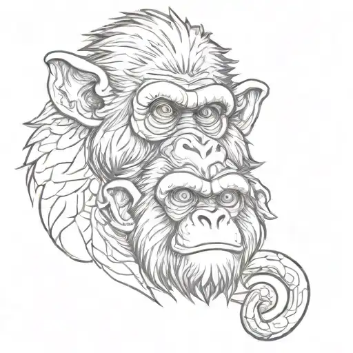Three wise monkeys tattoo design idea