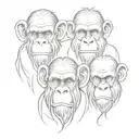 Three wise monkeys tattoo design idea