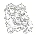 Three wise monkeys tattoo design idea