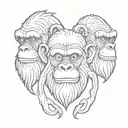 Three wise monkeys tattoo design idea