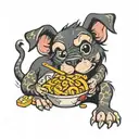 dog, monkey, dragon, and snack tattoo design idea