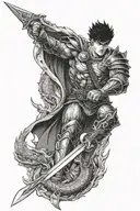 Berserk Guts wielding the Dragon Slayer tattoo design idea