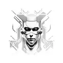 Cyberpunk 2077 Cyberware head neck tattoo design idea