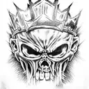 Iron-Maiden Eddie with crown on his head tattoo design idea