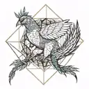 an acrobat waking on a taut thightrope. has broken wings. there is also a wounded bleeding bird.  tattoo design idea