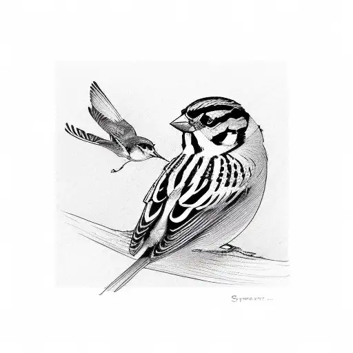 sparrow tattoo design idea