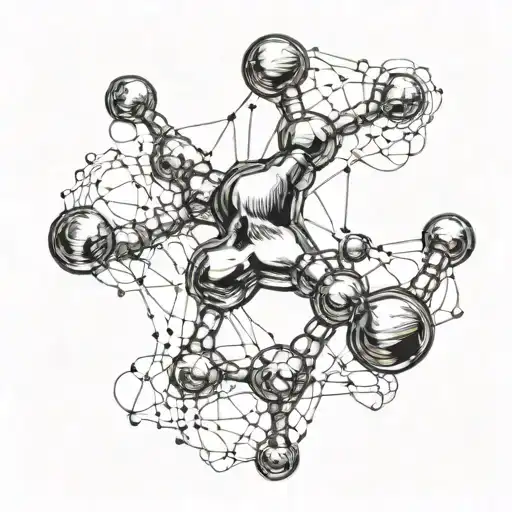serotonin molecule intertwined tattoo design idea