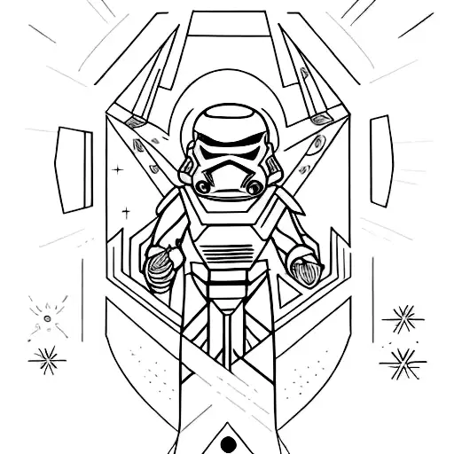 Incorporate the concept of a star death with elements from Star Trek and Star Wars tattoo design idea