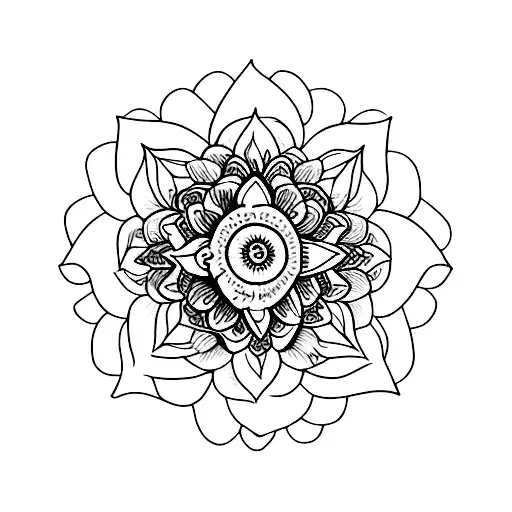 Lotus Flower with mandala tattoo design idea