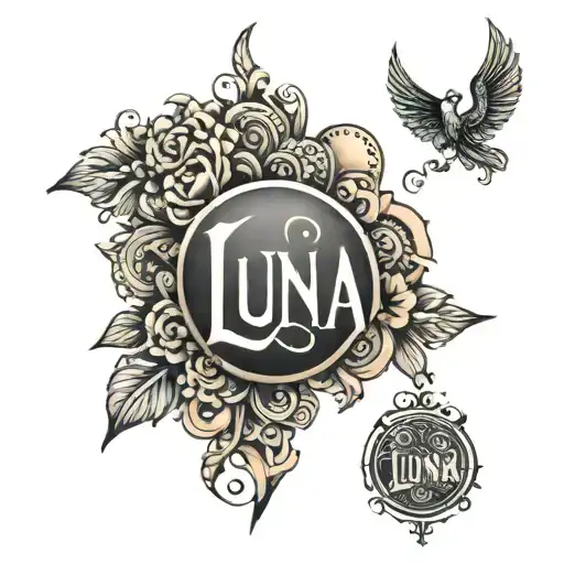 luna name tattoo tattoo design idea