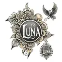 luna name tattoo tattoo design idea