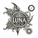 luna name tattoo tattoo design idea