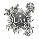 luna name tattoo tattoo design idea