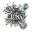 luna name tattoo tattoo design idea