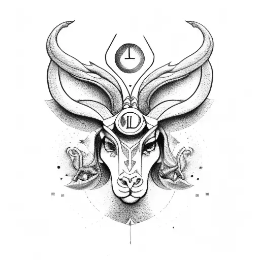 libra with capricorn and leo  tattoo design idea