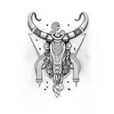 libra with capricorn and leo  tattoo design idea