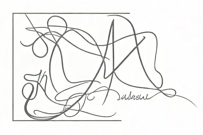 the writing "submissive for M" tattoo design idea