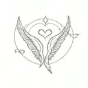 small memorial for mom with angel wings and a ekg heartbeat design tattoo design idea