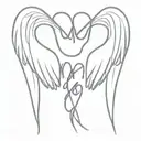 small memorial for mom with angel wings and a ekg heartbeat design that includes the words my mom, my angel tattoo design idea