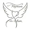small memorial for mom with angel wings and a ekg heartbeat design that includes the words my mom, my angel tattoo design idea