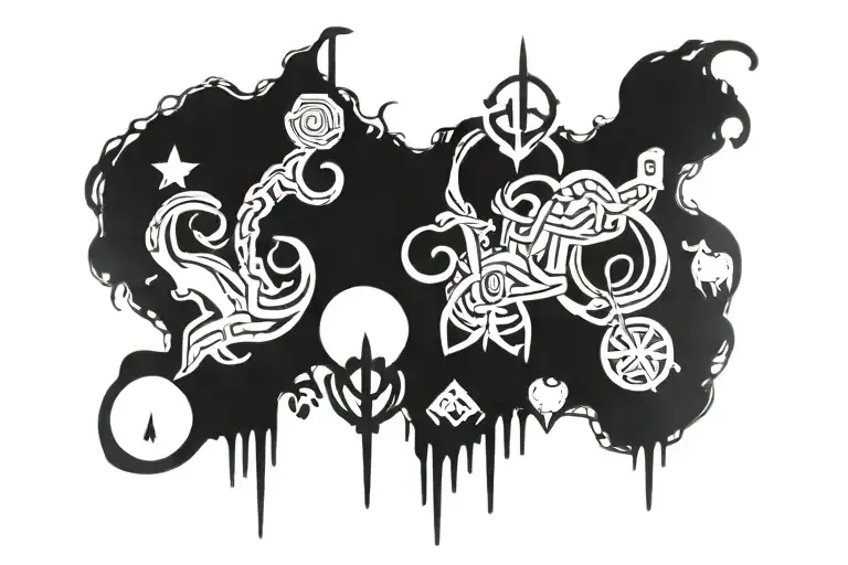 lifeline symbol intertwined symbolism of family members tattoo design idea