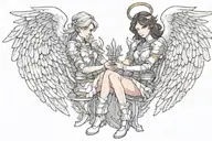 angel warrior tattoo design idea