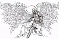 angel warrior tattoo design idea