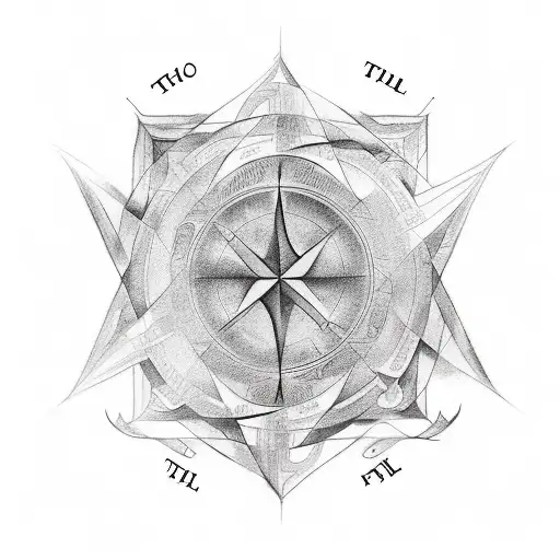 A sketch-style tattoo design of a wind rose, gradually morphing into the phrase 'This too shall pass', on the outer side of the left forearm starting from the elbow tattoo design idea