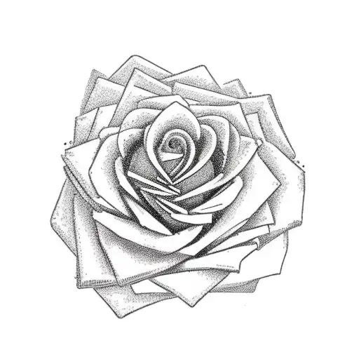 garden of roses with an arch, brick wall at the end with a door tattoo design idea