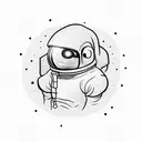 An astronaut floating in space with a nebula background tattoo design idea