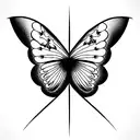 Mariposa con flores y frases euphoria serendipity meraki  tattoo design idea